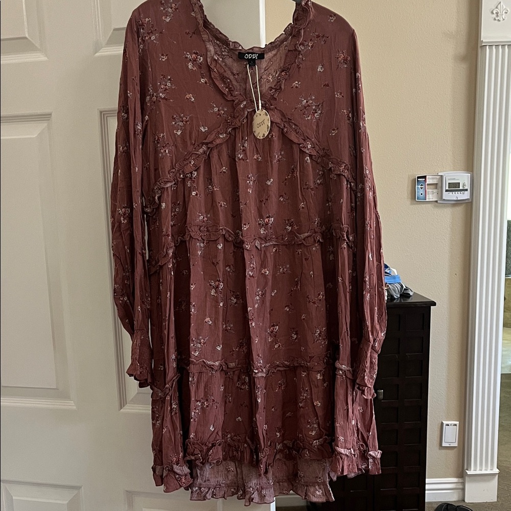 Oddi Women's Floral Tunic Dress - Mauve